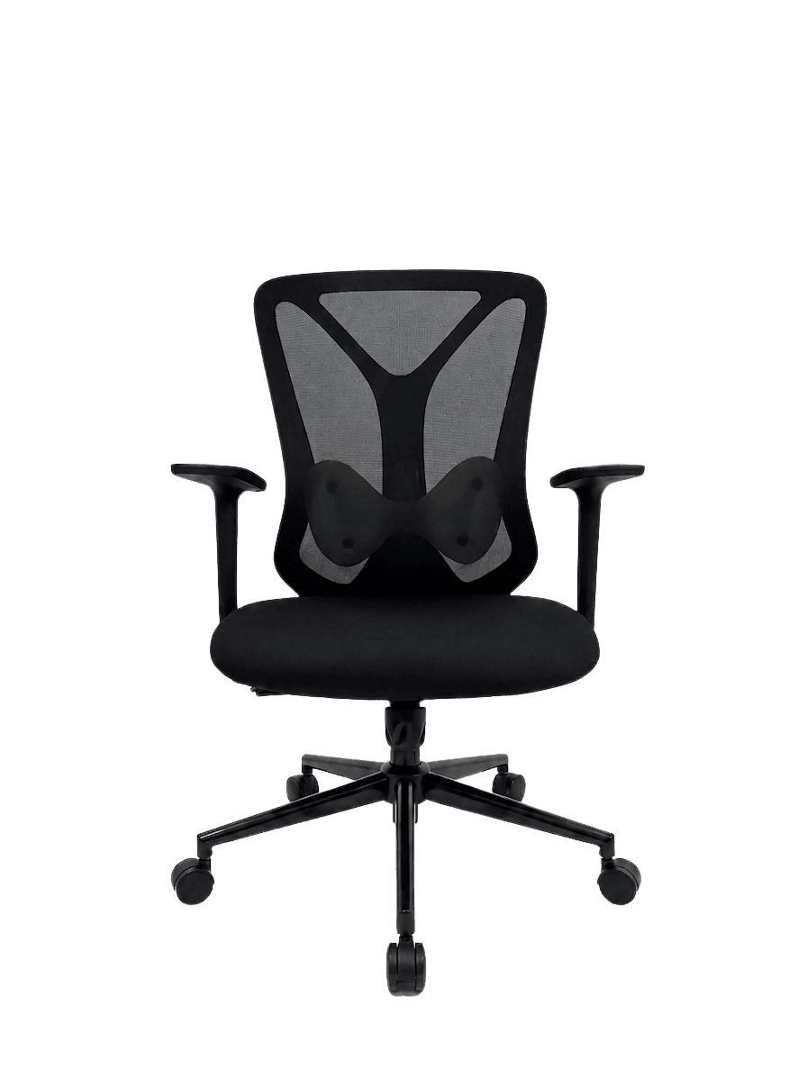 Cadeira ergonômica Kivu Cygnus cinza em vista frontal