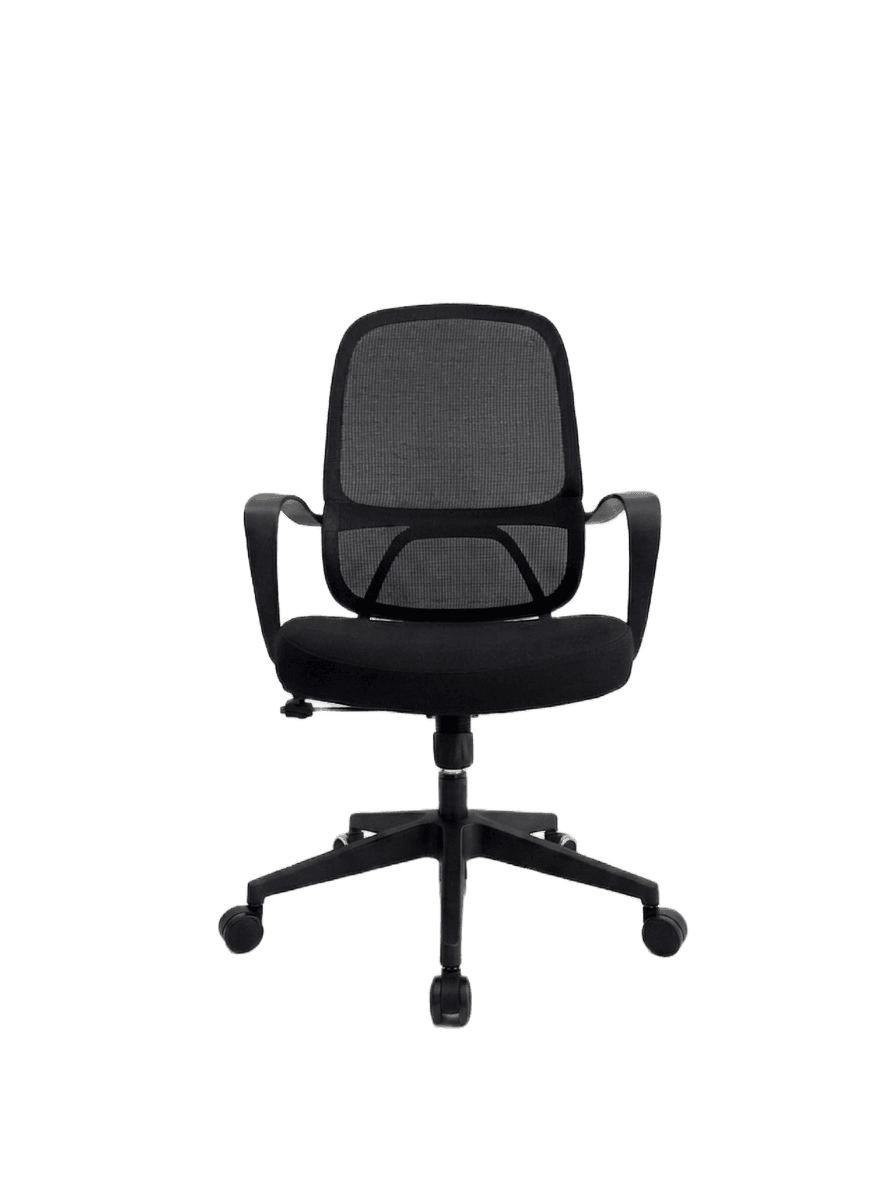Cadeira ergonômica Kivu Phoenix preta em vista frontal